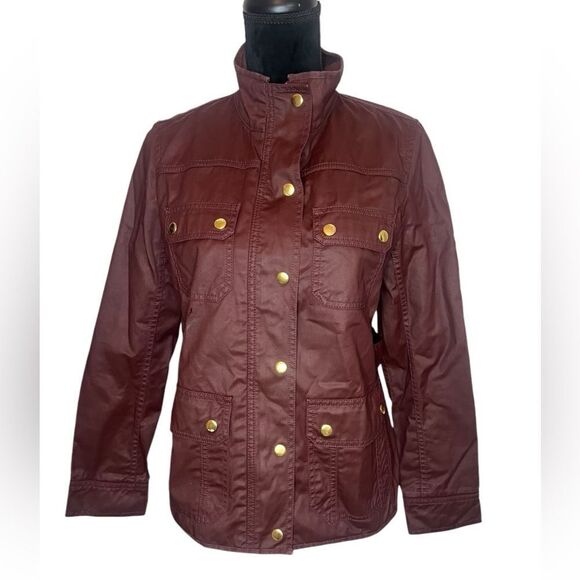 J.CREW “THE DOWNTOWN” BURGUNDY RELAXED FALL JACKET WOMENS SIZE SMALL - Picture 7 of 7